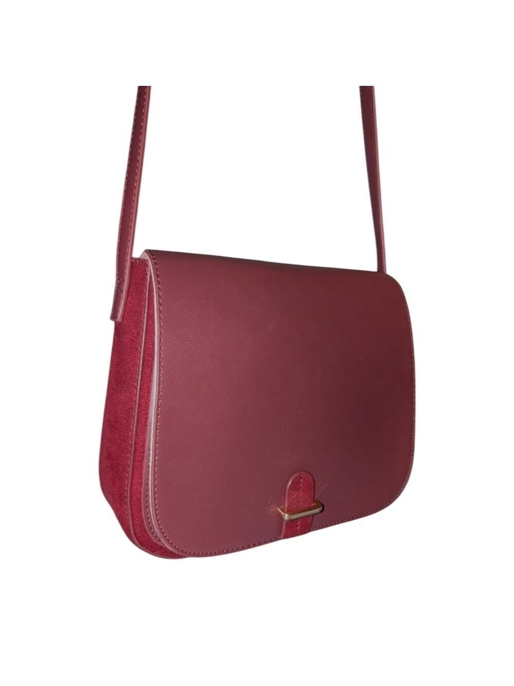 Joe Fresh • Burgundy Crossbody Purse - Faux Suede Leather